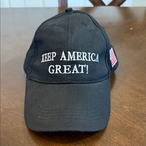 Black Cap with Embroidered Slogan